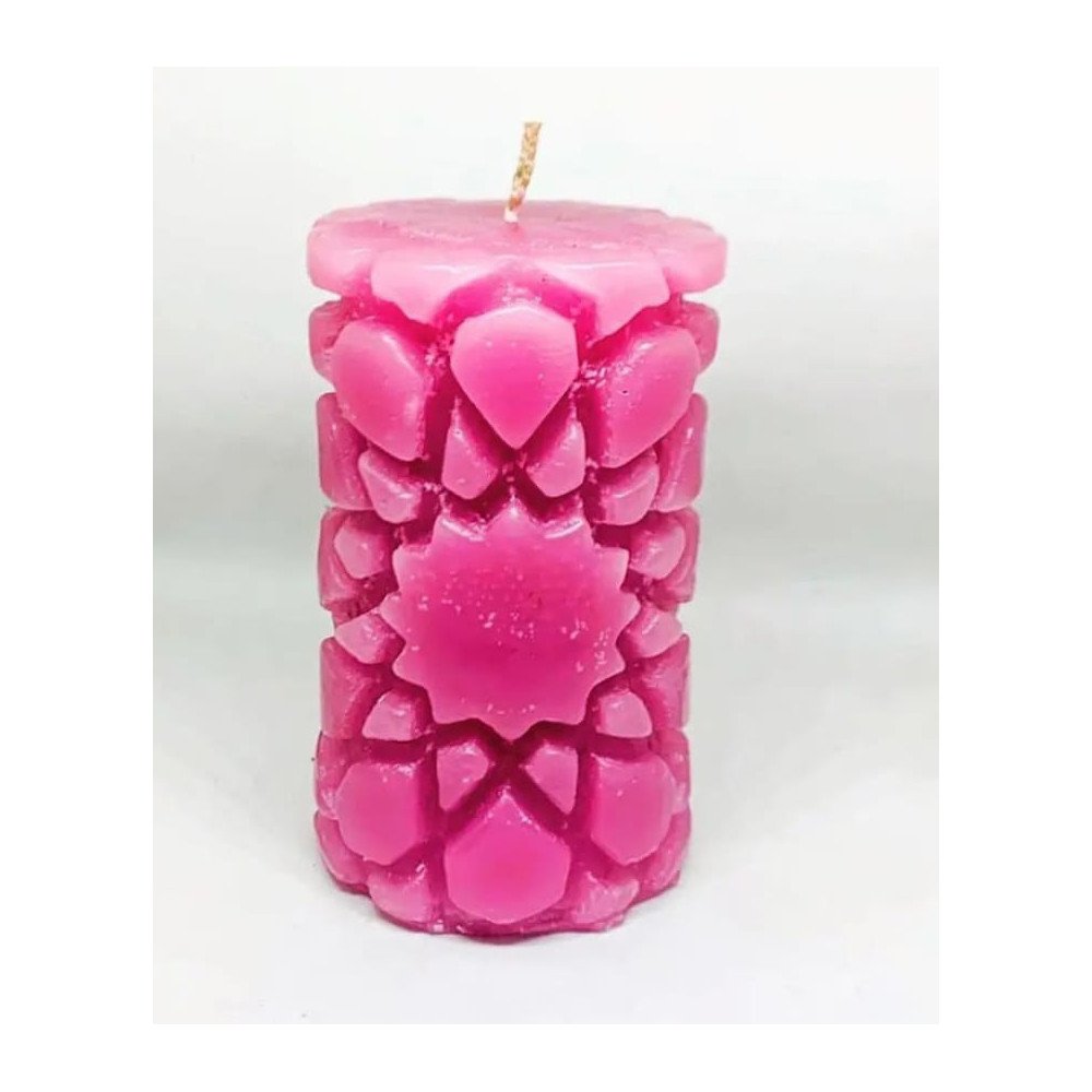 Bougie Pilier à Motifs Géométriques