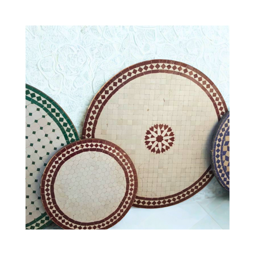 Plateaux de table en zellige marocain