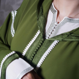 Djellaba artisanale verte