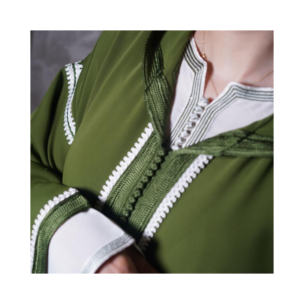 Djellaba artisanale verte