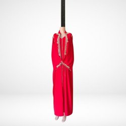 Jellaba Rouge Royale – Broderies Dorées Artisanales