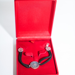 Bracelet Cordon Noir et Médaillon Amazigh en Argent