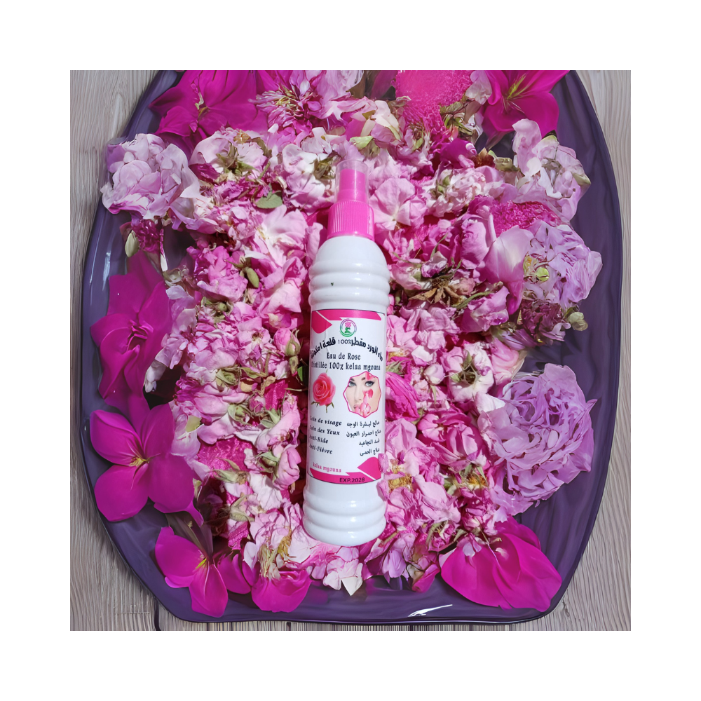 Eau de Rose Distillée 100% – Flacon Familial Spray