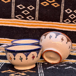 Bols en Céramique Artisanale – Motifs Berbères Peints à la Main