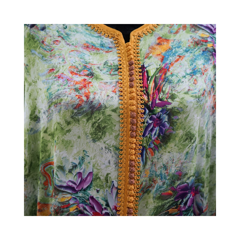 Caftan Femme à Motifs Floraux