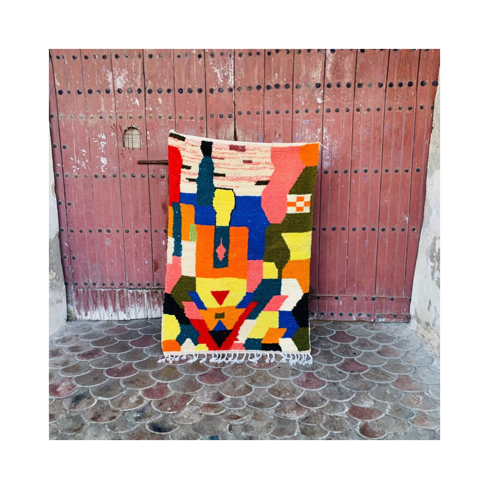 Tapis Géométrique Coloré Artisanat Moderne 1.5/1