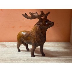 Statue de cerf, sculpture moderne, sculpture animale en bois.cadeau pour noél