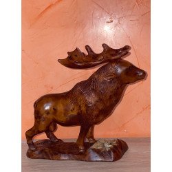Statue de cerf, sculpture moderne, sculpture animale en bois.cadeau pour noél