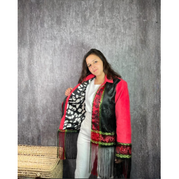 Veste Traditionnelle Chic – Broderies Élégantes & Franges Tendance