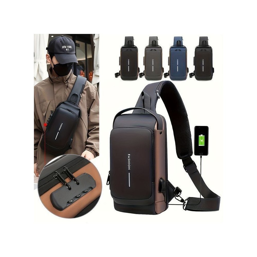 حقيبة كتف ذكية مضادة للسرقة مع منفذ شحن USB – تصميم عصري وأمان يومي