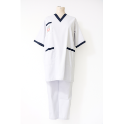Tenue médicale professionnelle unisexe – Blanc & Bleu Marine