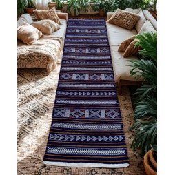 Tapis Berbère Bleu – Artisanat Marocain Tissé à la Main