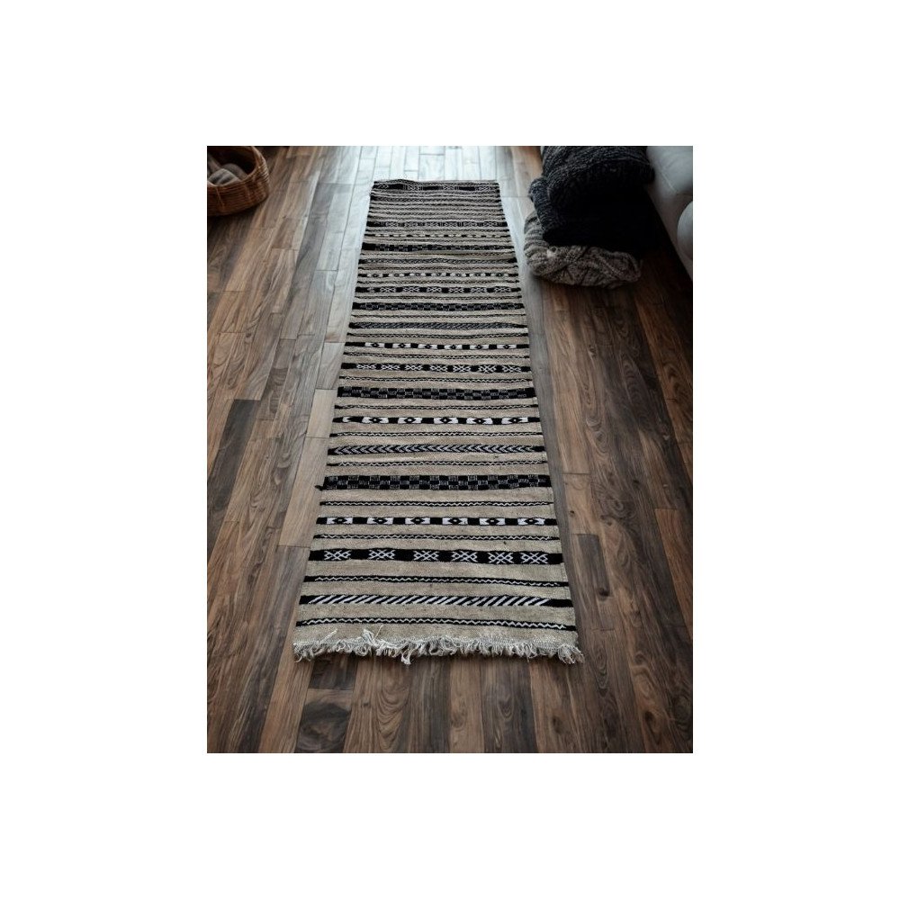 Tapis konoir – Noir & Beige Naturel