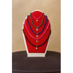 Ensemble de colliers en perles colorées – Argent plaqué or