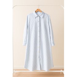 Chemise longue rayée – Élégance décontractée