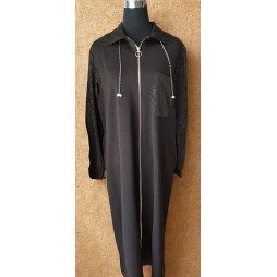 Tunique zippée noire – Style moderne et confort quotidien