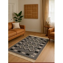 Tapis berbère gris – Élégance artisanale